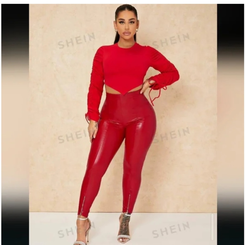Sexy PU leather skinny pants